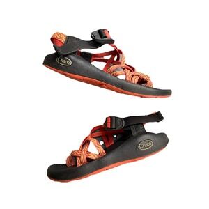 Chaco Z Sandals Womens 6 Vibram Hiking Sport Strappy Red Orange